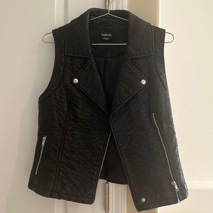 BEBE brand black “leather looking” vest! Worn twice!